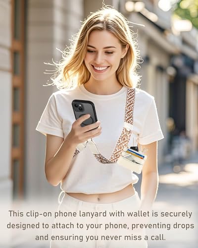 EPSUNORISE Clip and Go Strap for Phone with Wallet Crossbody - color: Brown