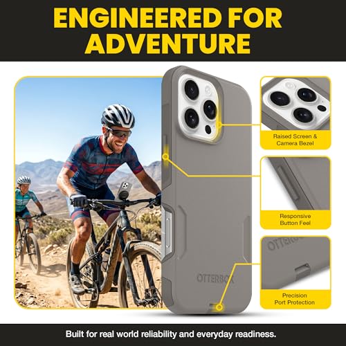 OtterBox iPhone 16 Pro – Commuter Series Slim MagSafe Case - Grey | 3X Military Drop Protection - Dual-Layer Design - Pocket-Friendly - Raised Edges - Port Covers - Non-Retail Packaging - color: Grey