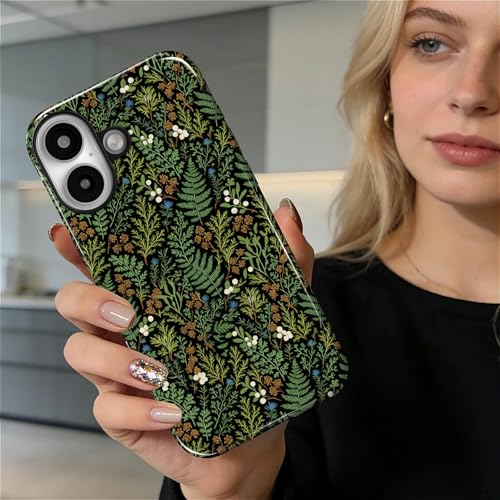 Case for iPhone 16 Plus, Shockproof Hybrid Protective Phone Case, Dual-Layer Drop Protection Anti-Scratch, Fern Leaf - color: Fern Leaf, size: iPhone 16 Plus