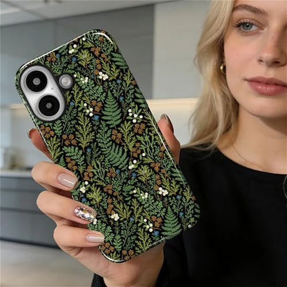 Case for iPhone 16 Plus, Shockproof Hybrid Protective Phone Case, Dual-Layer Drop Protection Anti-Scratch, Fern Leaf - color: Fern Leaf, size: iPhone 16 Plus