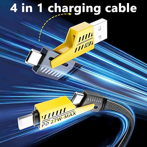 2Pcs 4 in 1 Charging Cable,USB A/C to C/L, 6.6FT, USB C to L Charging cable