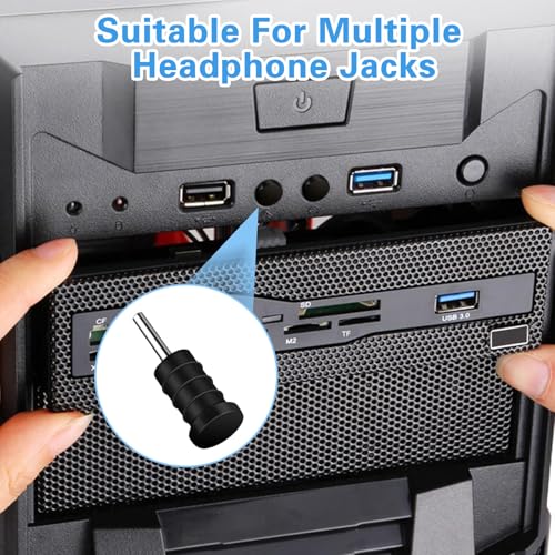 45 Pieces 3.5mm Rubber Dust Plugs Caps Protector, Anti-Dust Headphone Jack Dust Plugs Cover USB-C Charge Port Protector Plug Covers for Earphone Mobile Phone Laptop Desktop Computer, Black