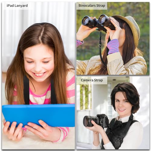 FIEIL 2 Pack Adjustable Shoulder Strap, Replacement Camera Neck Strap, Comfortable Nylon Neck Lanyard for iPad Strap Tablet Camera Laptop Binocular Crossbody Luggage Bag - size: 2 Pack Black