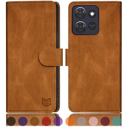 SUANPOT Compatible with Moto G Power 2026/Power 2025/Play 2025 Wallet case with RFID Blocking Credit Card Holder,Flip Book PU Leather Protective Cover Women Men for Power 2026 Phone case Light Coffee - color: Light Coffee