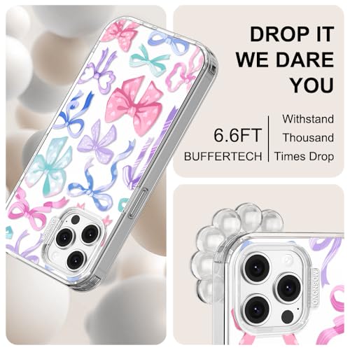 MOSNOVO Case for iPhone 12 & iPhone 12 Pro, [Buffertech 6.6ft Military-Grade Drop Protection] [Anti Peel Off Tech] Clear TPU Bumper Phone Case Cover Design - Bows - color: Clear - Bows, size: iPhone 12 / iPhone 12 Pro