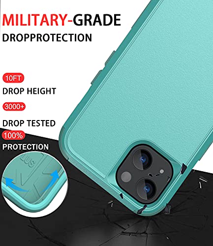 Diverbox for iPhone 13 Case [Shockproof] [Dropproof] [Dust-Proof],Heavy Duty Protection Phone Case Cover for Apple iPhone 13 (Teal) - color: 13-Teal