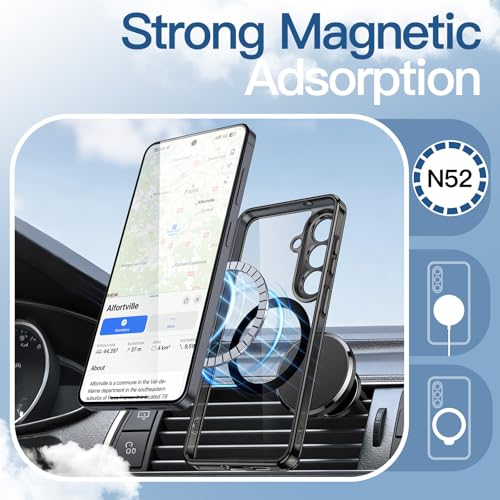 JETech Magnetic Case for Galaxy S26 Plus, Compatible with MagSafe, Black | Full Camera Lens Protection, Shockproof Protective Phone Cover, Scratch Resistant Clear Back - color: Black, size: Galaxy S26 Plus