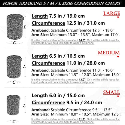 Medium Cell Phone Exercise Workout Jogging Running Walking Armband for Cellphone Keys Earphone Wrist Arm Band Sleeve Pouch Holder Pocket Fits iPhone 6 6S 7 8 X XR XS 11 12 Max Pro Plus STRONG ARM/Grey - color: F/Circumference11'' for strong arm/Grey