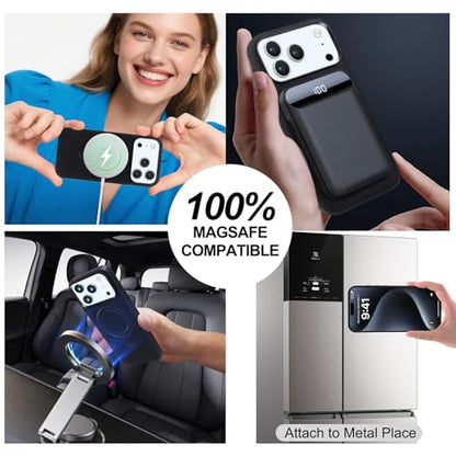 Harryshell Compatible with iPhone 17 Pro Max Case Wallet Multi Zipper Detachable Removable Cover Purse with RFID Blocking Card Slots Holder Mirror Crossbody Strap (Compatible with Magsafe - Black) - color: Compatible with Magsafe - Black, size: iPhone 17