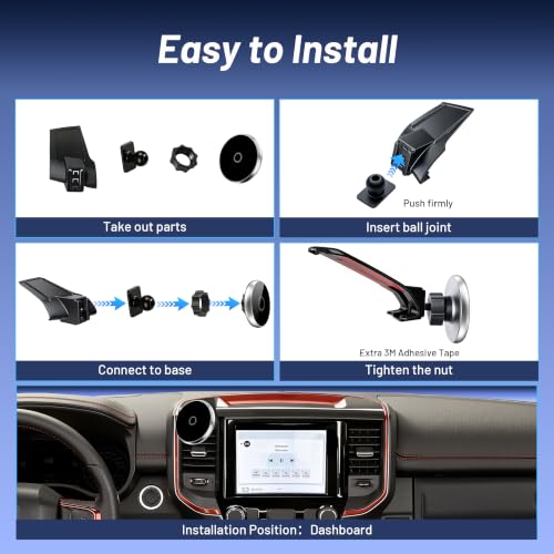 Phone Mount for Dodge Ram 1500(2019-2024, 5" & 8.4" Screen ONLY),15W Wireless Charger,Magnetic Phone Holder,Dashboard Car Holder,360°,Hands-Free,Truck Driver Essentials(Not for Column Shifter) - size: Dodge Ram 1500/2500/3500 | 2019-2024
