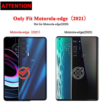 Compatible with Motorola Edge 2021/Edge 5G UW 2021 Case, Heavy Duty Rugged Shockproof Full Body Protection Kickstand Case with Belt Clip Holster for Motorola Edge 2021 Phone (Blue) - color: Blue