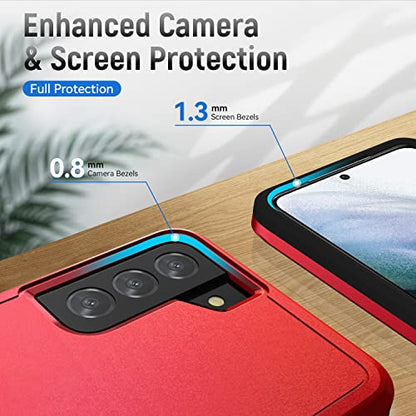 for Samsung Galaxy S21 Plus Case, Military Grade Drop Tested, Heavy-Duty Tough Rugged Shockproof Protective Case, Red - color: Red