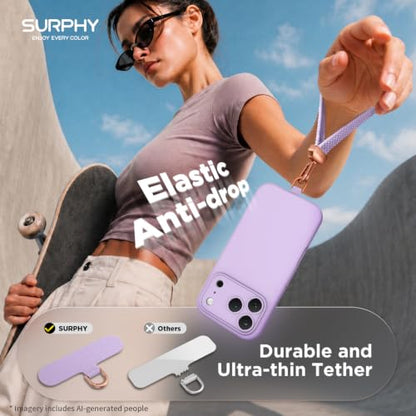 SURPHY Elastic Phone Wrist Strap, Phone Lanyard, Key Chain Lanyards - color: Purple