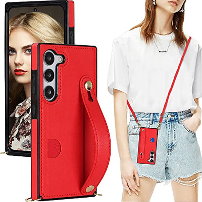 CCSmall for Samsung Galaxy S23+ Plus Crossbody Case w Card Holder KB Red - color: Red, size: Galaxy S23 Plus