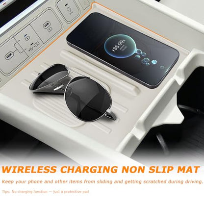 Wireless Charging Pad for 2024-2026 Hyundai Santa Fe Accessories - size: For Santa Fe 2024-2026 White