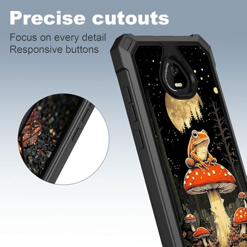 for Schok Volt Sv67q Sv67332 Case with Screen Protector, Military Grade Drop Protection, Dual Layer Hybrid Shockproof Protection TPU Phone Case for Schok Volt Sv67q, Mushroom Frog 02 - color: Mushroom Frog 02