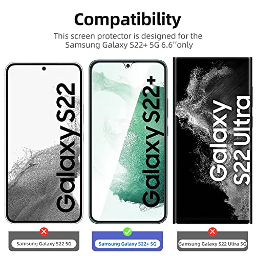 NEW'C for Samsung Galaxy S22+ (S22 Plus) Screen Protector Tempered Glass - size: S22+ 6.6 inches