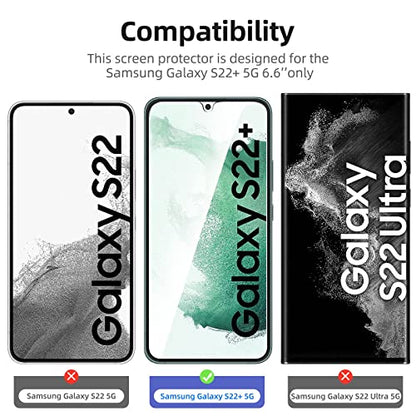 NEW'C for Samsung Galaxy S22+ (S22 Plus) Screen Protector Tempered Glass - size: S22+ 6.6 inches