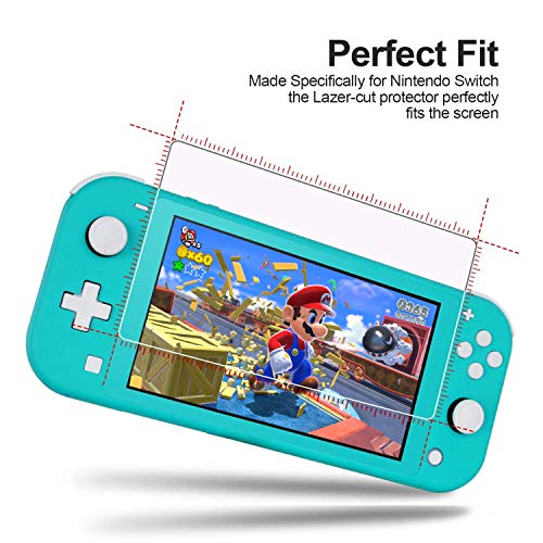 daydayup 4 Pack Tempered Glass Screen Protector for Nintendo Switch Lite, 0.3mm Thickness, 9H Hardness, Transparent, Anti-Scratch, Oleophobic Coating, Easy Installation Guide - size: 5.5"