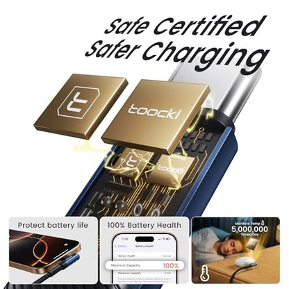 toocki 60W USB C Cable, Right Angle Type C Fast Charging Cable, 10FT 2-Pack - size: 10FT+10FT