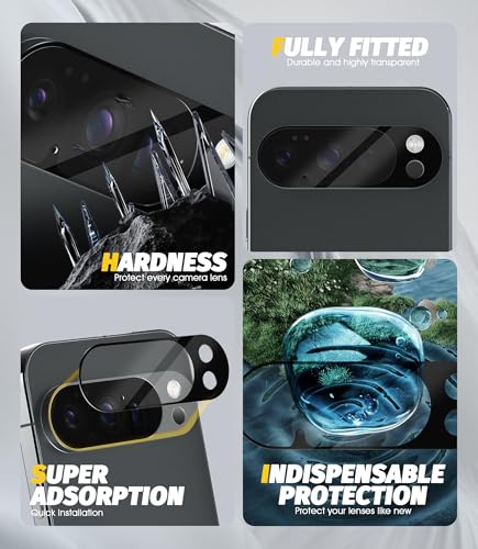Orzero (5 Pack) Camera Lens Protector for Google Pixel 10 Pro, Protector de Cámera Tempered Glass 9H Precise Camera Cutouts Anti-Scratch Does Not Affect Night Shots and Flash - size: Google Pixel 10 Pro
