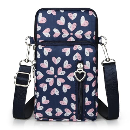 Small Crossbody Bag for Women - Mini Phone Purses with Crossbody Strap and Wallet - Nylon Arm Bag - color: C-burst With Joy