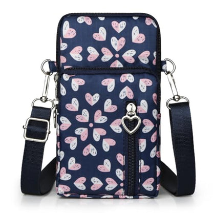 Small Crossbody Bag for Women - Mini Phone Purses with Crossbody Strap and Wallet - Nylon Arm Bag - color: C-burst With Joy