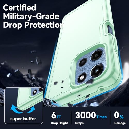 for Motorola Moto G 5G 2025/2026 Case with HD Screen Protector, Moto G Play 2026 Heavy Duty Shockproof Military Grade Full Body Protection Phone Cover (Jade Green) - color: Jade Green