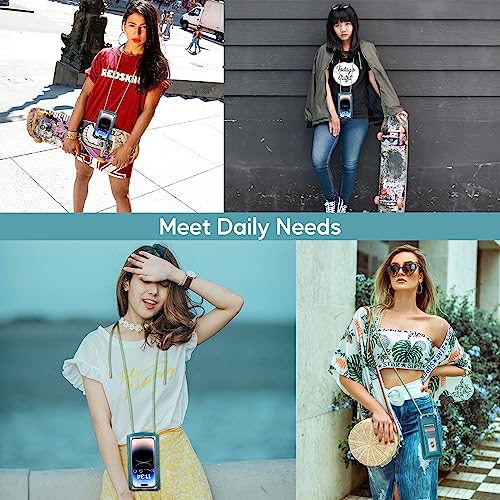 Small Crossbody Bag Cell Phone Purse for Women Men Leather Mini Shoulder Bag Wallet Case with Card Holder Slot Necklace Lanyard for All phones iPhone Samsung Google up to 7.3" Green - color: Green