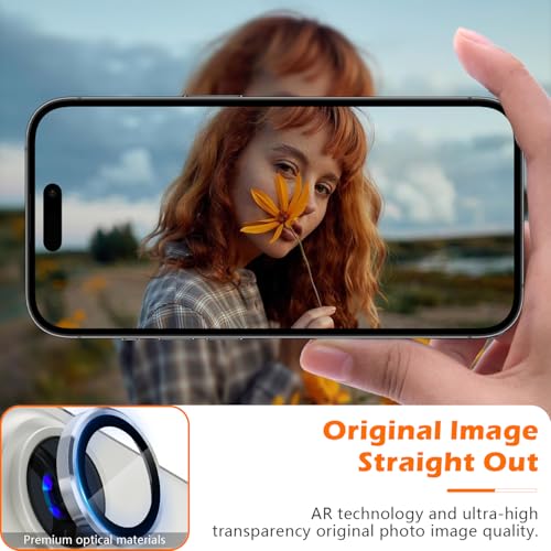 imluckies for iPhone 16 Pro - iPhone 16 Pro Max Camera Lens Protector, AR+AF Tempered Glass, 9H Ultra-Tough Metal Individual Lens Cover, HD Clear Camera Accessories, Case Friendly - White Titanium - color: White Titanium