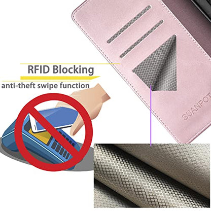 SUANPOT Compatible with Samsung Galaxy S26 Plus Wallet case with RFID Blocking Credit Card Holder,Flip Book PU Leather Protective Cover Women Men for Samsung S26 Plus Phone case Rose Gold - color: Rose Gold, size: Samsung Galaxy S26 Plus
