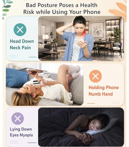 4 Pack Adjustable Desktop Cell Phone Stand for Phones & Tablets - color: Purple+Pink+Blue+Green