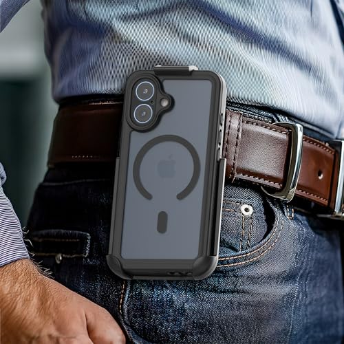 Encased Waterproof Case for iPhone 17 with Belt Clip - IP-68 Full-Body Protection with Camera Control Button and Port Covers [Military Grade] (Compatible with MagSafe) - size: iPhone 17