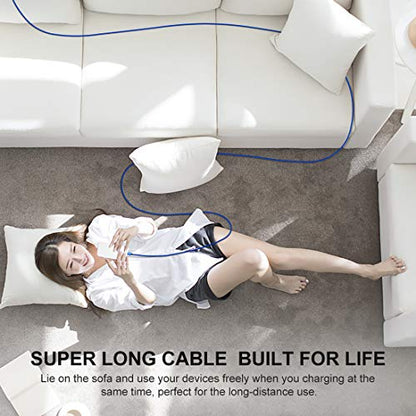 CLEEFUN Extra Long USB A USB C Cable 26ft, USB to USB C Power Cable 26 Foot - color: Blue, size: 26ft