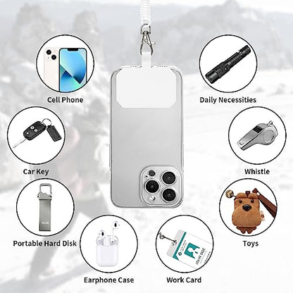 HOTEMIA Phone Tether Lanyard Anti-Drop Outdoor Strap with Carabiner for Skiing, Hiking, Cycling, Fishing, Climbing - Fit iPhone and Most Cell Phones (Black+White) - color: Black+White