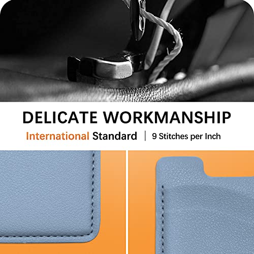Puxnoin Leather Phone Stretchy Card Holder for Back of Phone, 2Pack Blue - color: Blue