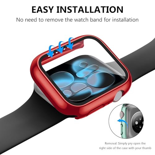 12 Pack Case for Apple Watch Series SE 3/SE 2/SE/6/5/4 40mm with Tempered Glass Screen Protector, Plated Hard PC Glossy Protective Cover, All-around Bumper Compatible with iWatch 40mm - size: 40mm