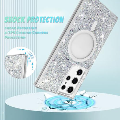 Bonoma for Samsung Galaxy S22 Ultra Case Sparkly Glitter Bling Back -Crystal - color: Glitter Crystal, size: Samsung Galaxy S22 Ultra