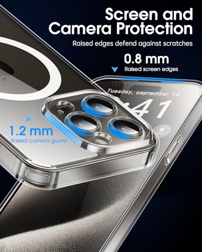 Magnetic Clear Case Compatible with iPhone 15 Pro 6.1‘’, Non-Yellowing Drop Protection Cover Cases - color: Clear, size: iPhone 15 Pro