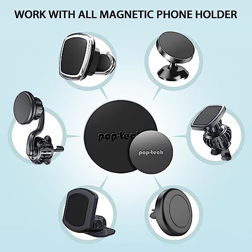 Metal Plate for Phone Magnet, 8 Pack Replacement Magnet Disc Magic Mount Plate with Adhesive Backing for Socket Grips & Magnetic Car Holder Cradle Stand(Dashboard/Vent/CD Slot/Windshield) - Round