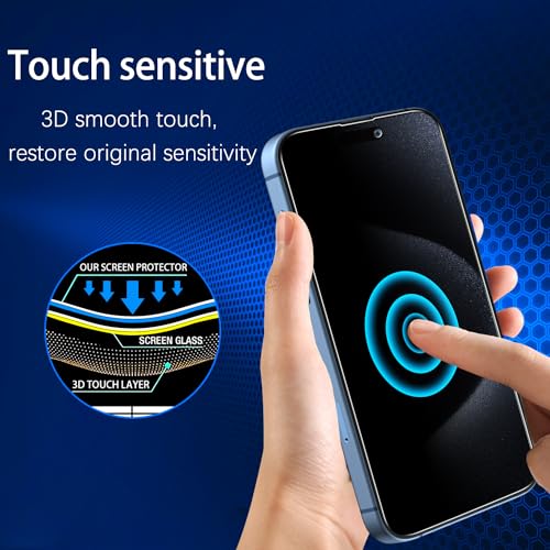 MAYtobe 2-Pack Screen Protector for iPhone 15 Pro, iPhone 15 Tempered Glass - size: iPhone 15 Pro,15(Black)