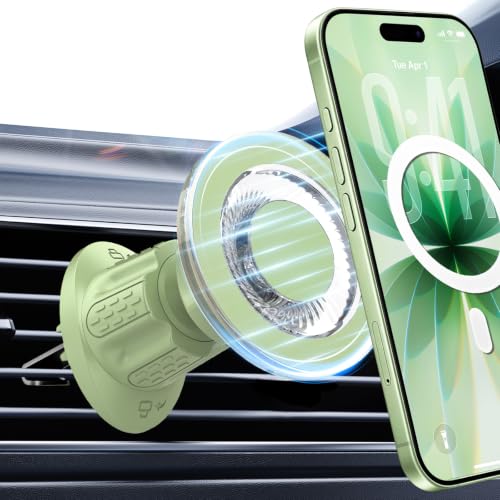 for MagSafe Car Mount,【22 N55 Super Magnets】 Magnetic Phone Holder for Car Air Vent, Cell Phone Mount Car Accessories Compatible with iPhone 17 16 15 14 13 12 Pro Max (Sage) - color: Sage
