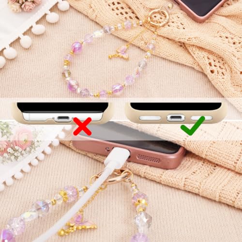 2 Pcs Butterfly Pendant Phone Wrist Strap Wristlet Keychain Camera Strap