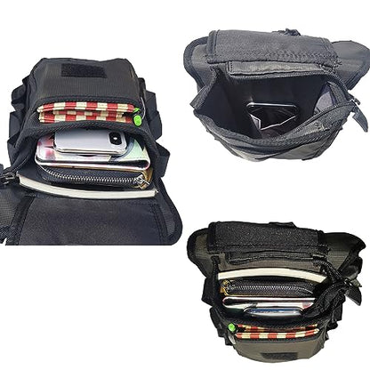 Thigh Pack, Larswon Leg Bag Thigh Pouch Bag Tactical Waist Bag Motorcycle Bag Waterproof - color: D- Gray