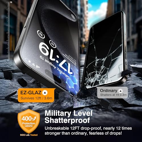 EZ-GLAZ-4+2 Pack for iPhone 15 Pro Screen Protector (6.1") HD Clear - size: iPhone 15 Pro