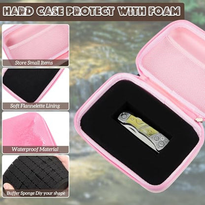 Relaxweex Hard Case with Foam, 13.5 X 9.8 X 5.5 Inch, Pink | EVA Waterproof Shockproof Case, Customizable Foam for Camera Electronics Instruments, Digital Products, with Knife - color: Pink, size: 13.5 x 9.8 x 5.5 inch