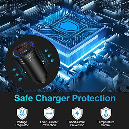 USB C Car Charger, 38W Fast Charge Car Charger Adapter PD&QC 3.0 Dual Port