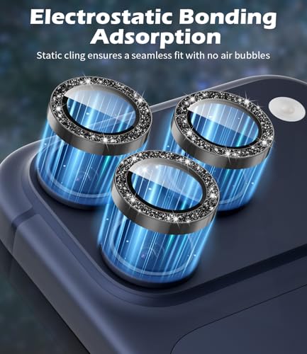 imluckies Camera Lens Protector for iPhone 17 Pro/iPhone 17 Pro Max - color: Bling Black