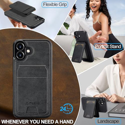 L3 2 in 1 Detachable Leather Wallet and Phone Cases Compatible with iPhone 17 Case with Card Holder RFID Blocking, Compatible with Magsafe Charging 6.3 Kickstand (Black, IP 17) - color: Black, size: 6.3 inches