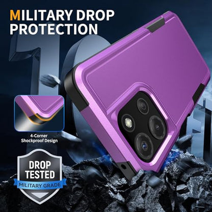 Vinve for Moto G Power 2025 Case with HD Screen Protector, Military-Grade Shockproof & Dual-Layer Protection, Anti-Slip Grip Design Phone Case, Purple - color: Purple